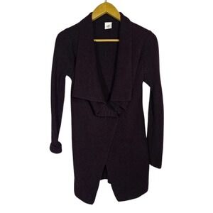 Cabi Medium Regal Brown Burgundy Ribbed Long Line Cardigan Wrap Sweater Capsule